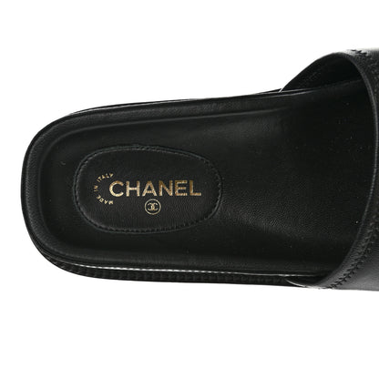 Chanel Lambskin Cha-Nel Mule Sandals 36 Black Multicolor 8 of 11