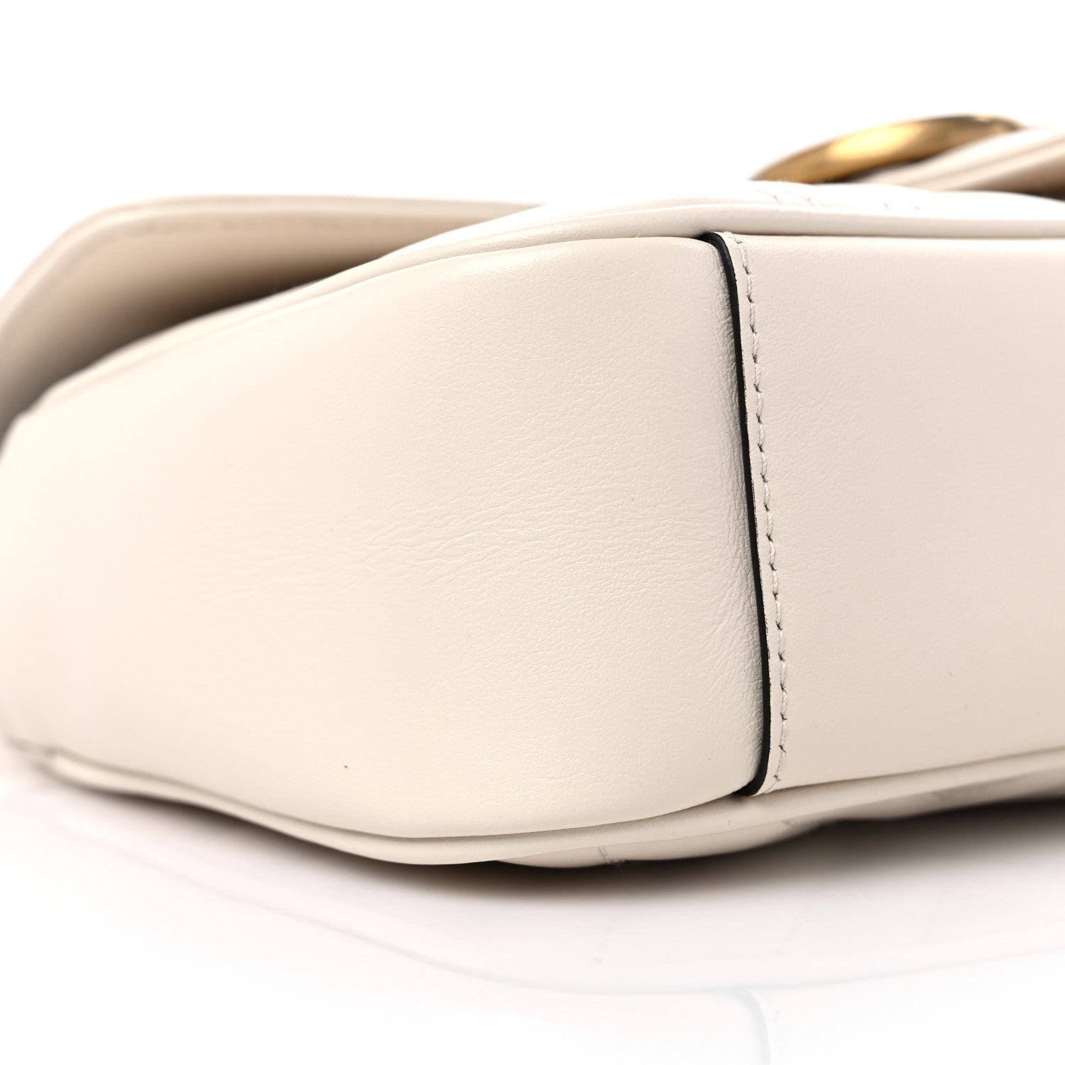 Gucci Calfskin Matelasse Small GG Marmont Shoulder Bag White 8 of 9