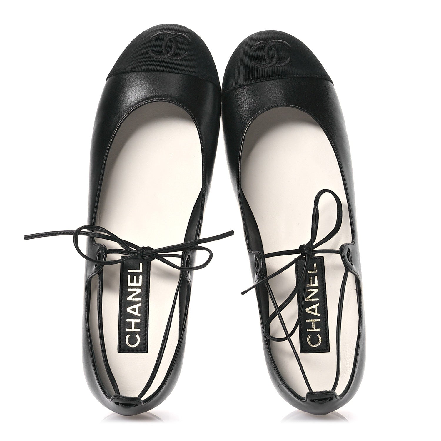Chanel Lambskin Grosgrain Mary Jane Flats 38.5 Black 2 of 9
