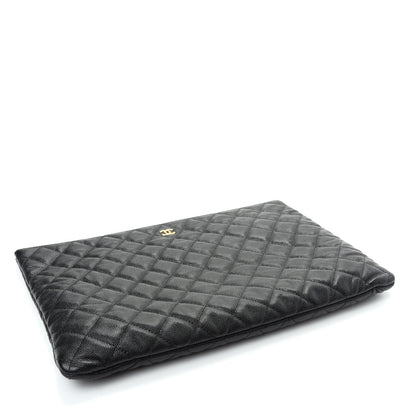 Chanel Caviar Quilted Large Cosmetic Case Black 4 of 8