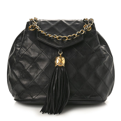 Chanel Lambskin Quilted Tassel Drawstring Black 1 of 12