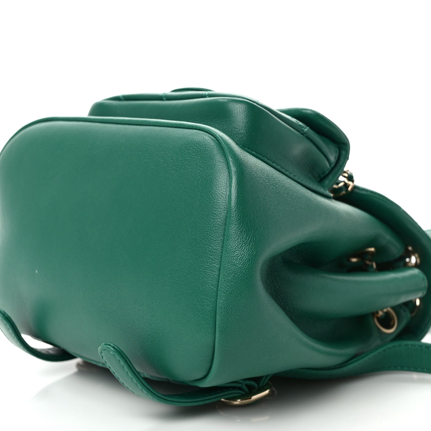 Chanel Lambskin Quilted Small Duma Drawstring Backpack Green 9 of 9