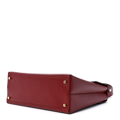 Salvatore Ferragamo Calfskin Top Handle Bag Red 10 of 12