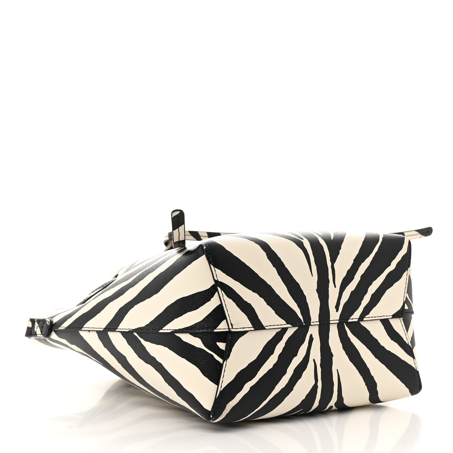 Mansur Gavriel Saffiano Zebra Print Mini Bucket Bag Black White 4 of 11