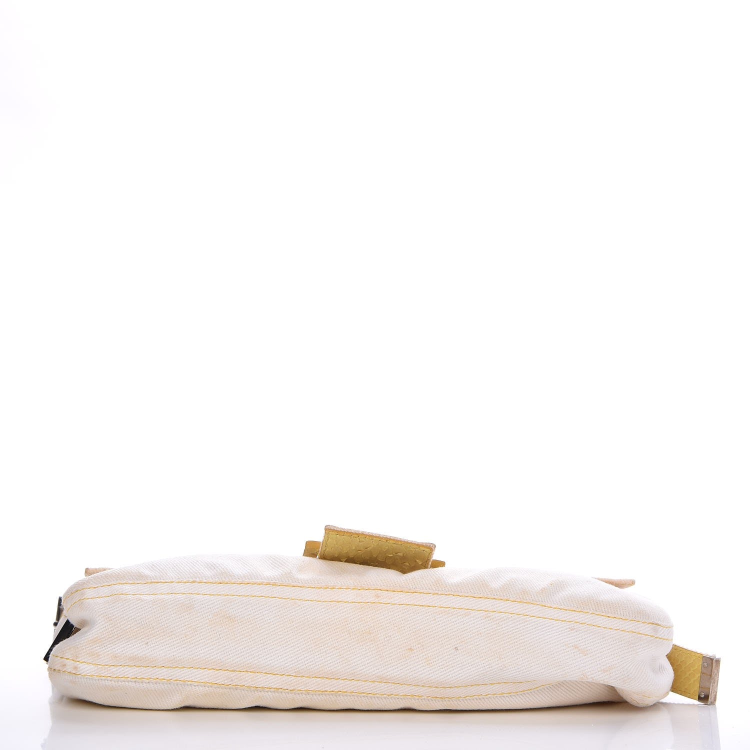 Fendi Denim Python Baguette White Yellow 6 of 21