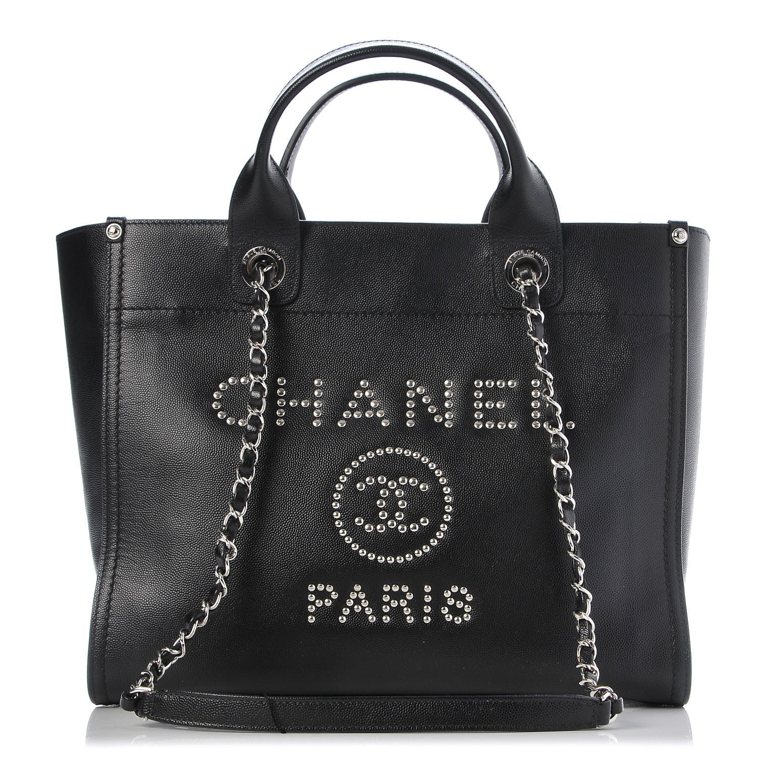 Chanel Caviar Small Studded Deauville Tote Black 1 of 7
