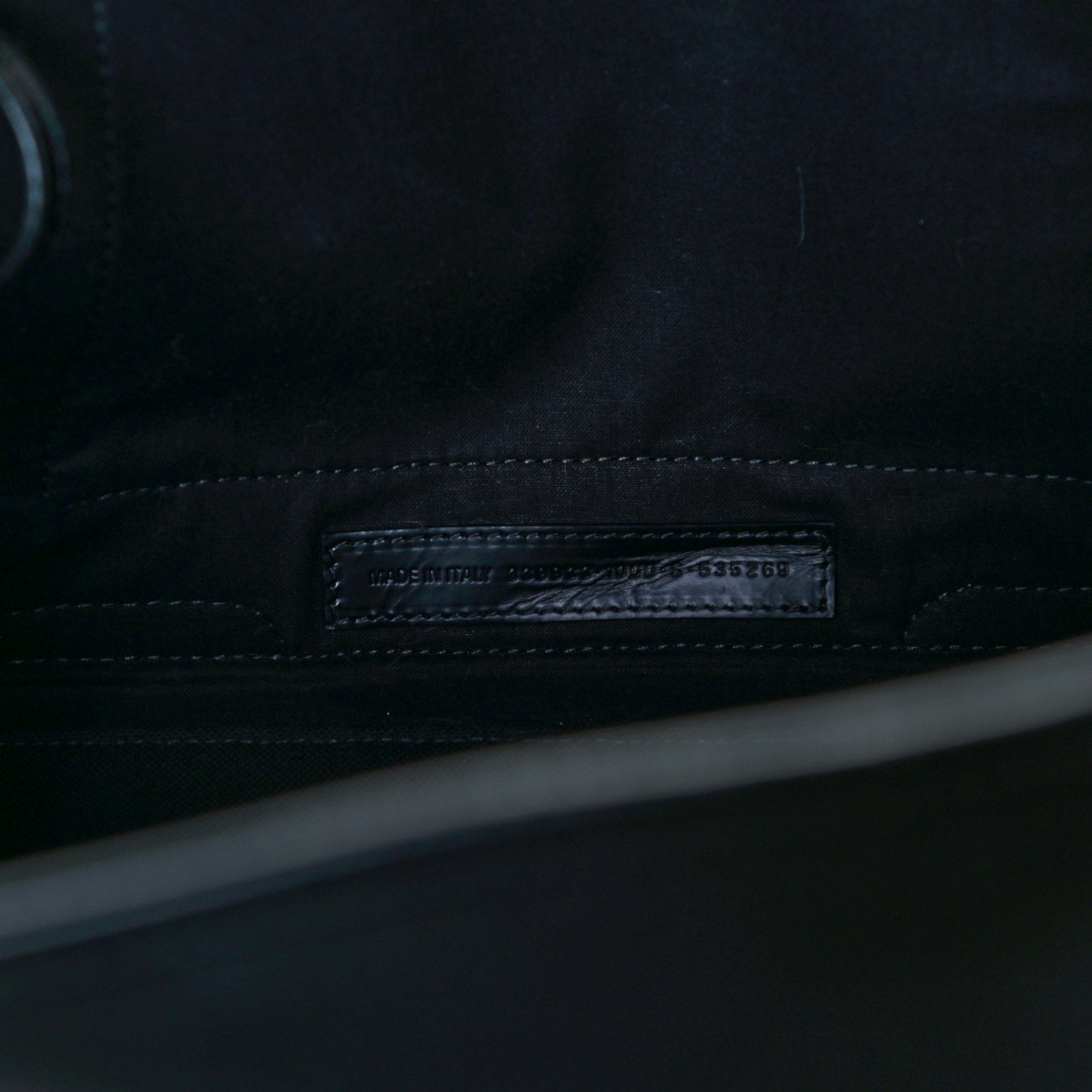 Cotton Canvas Calfskin S Navy Cabas Black