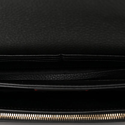 Valentino Garavani Pebbled Calfskin Rockstud Flap Wallet On Chain Black 4 of 8
