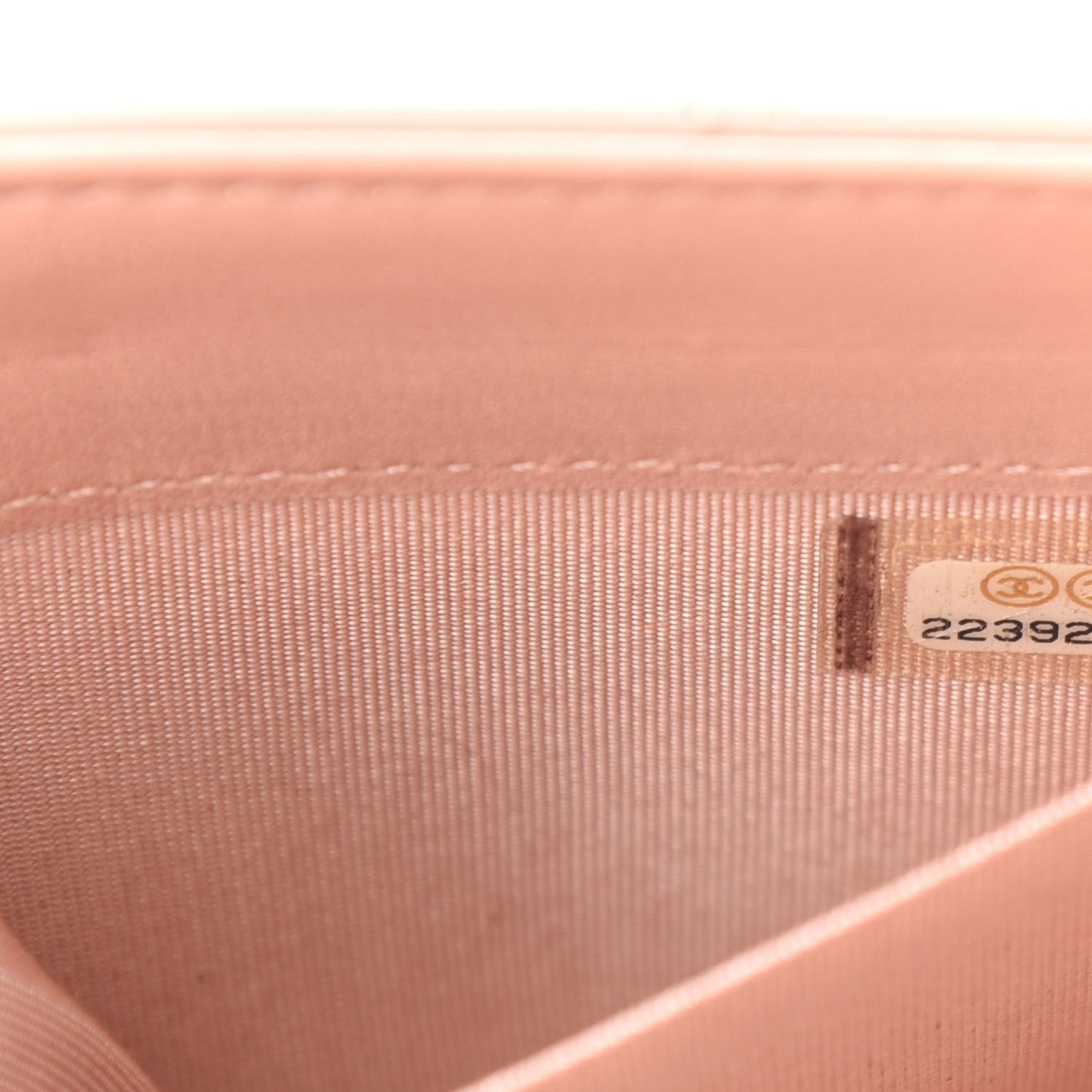 Iridescent Calfskin Quilted Boy Wallet on Removable Chain Light Pink