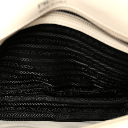 Prada Soft Calfskin Impunture Diagramme Medium Chain Flap Shoulder Bag White 5 of 10