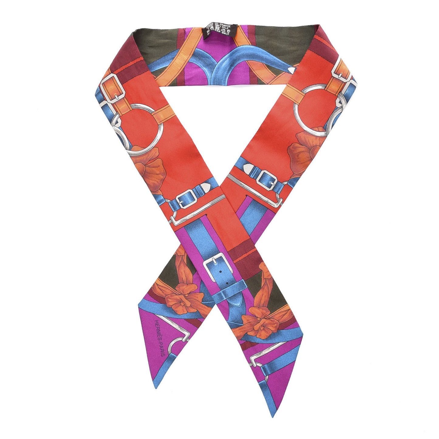 Silk Grand Manege Twilly Rouge Orange Fuchsia