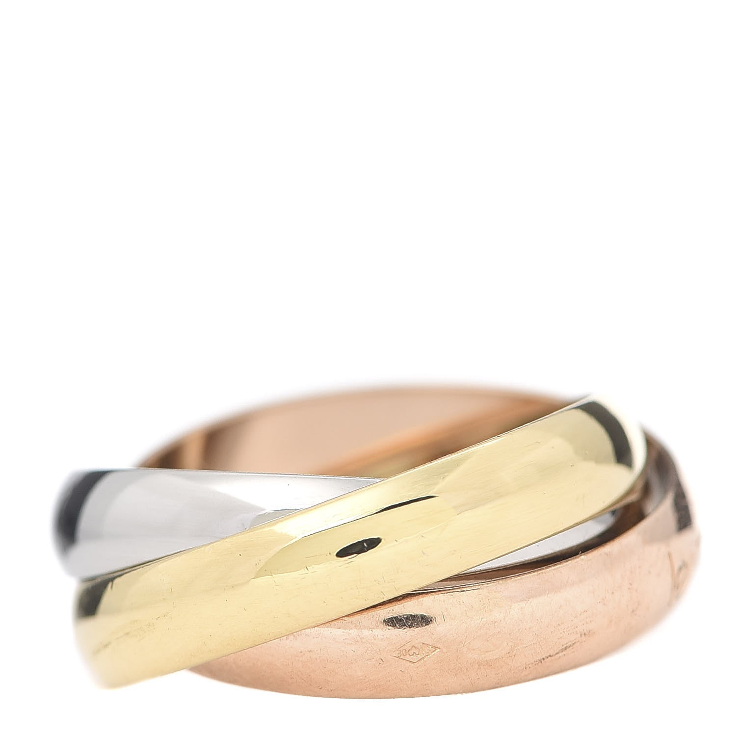 Cartier 18K Pink Yellow White Gold Classic Les Must De Trinity Ring 48 4.5 3 of 5