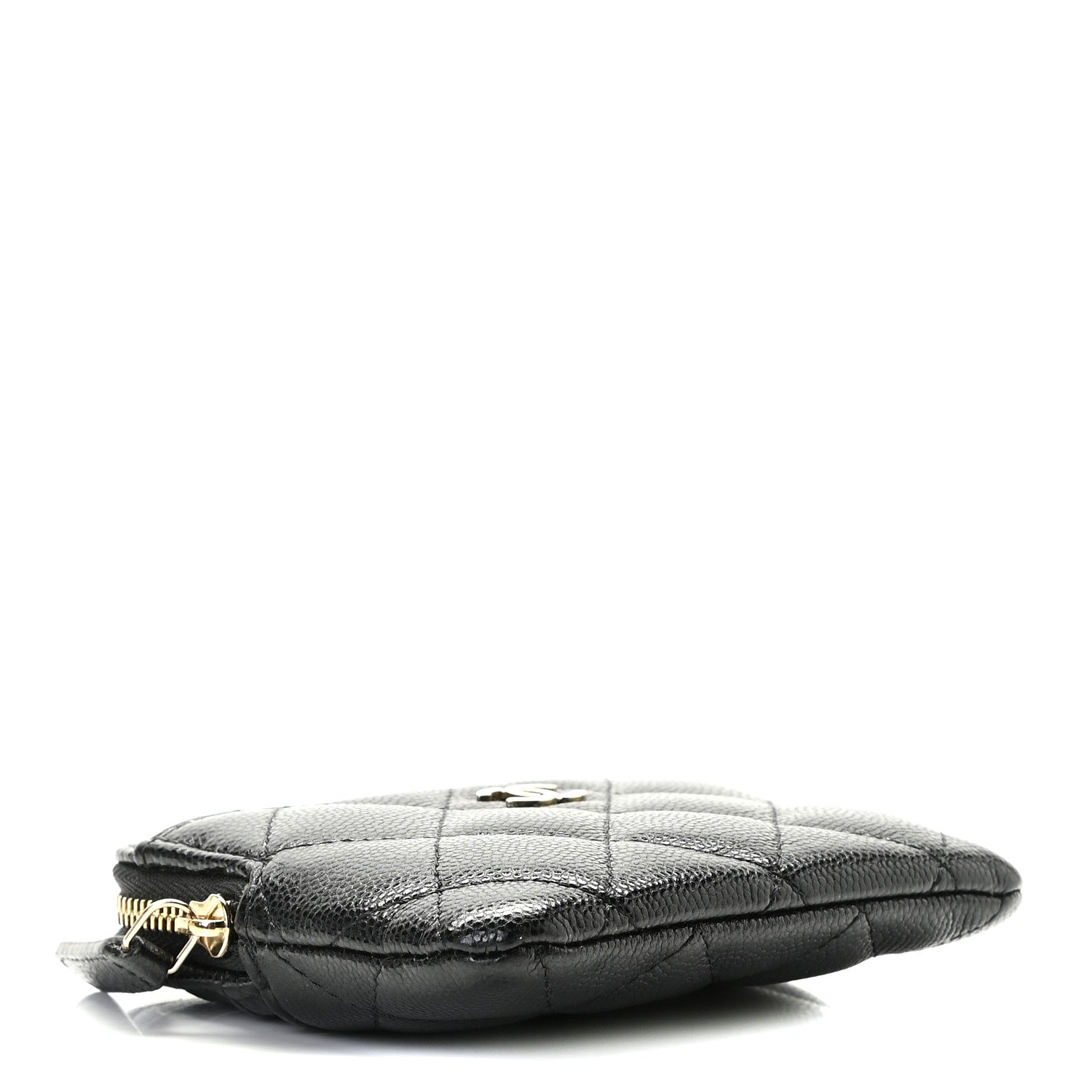 Chanel Caviar Quilted Zip Card Holder Wallet Black 4 of 7
