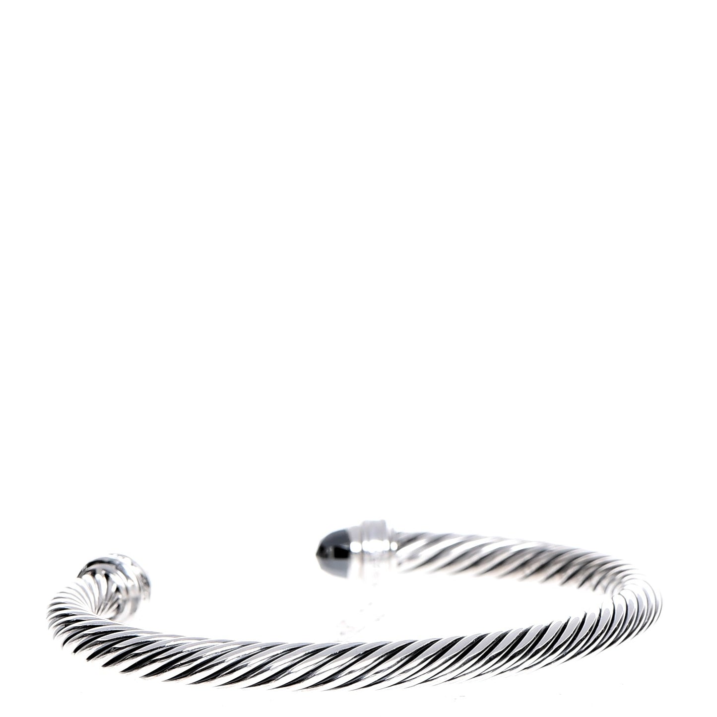 Sterling Silver Diamond Hematine 5mm Cable Classics Bracelet