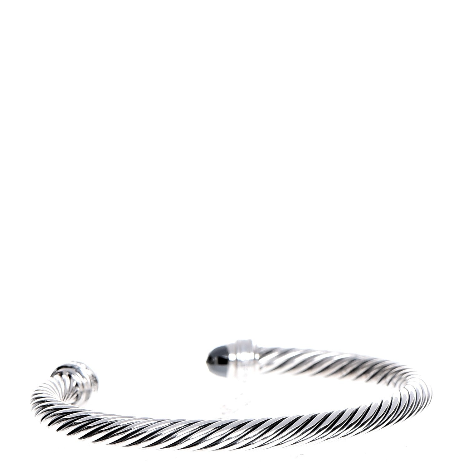 David Yurman Sterling Silver Diamond Hematine 5mm Cable Classics Bracelet 3 of 6