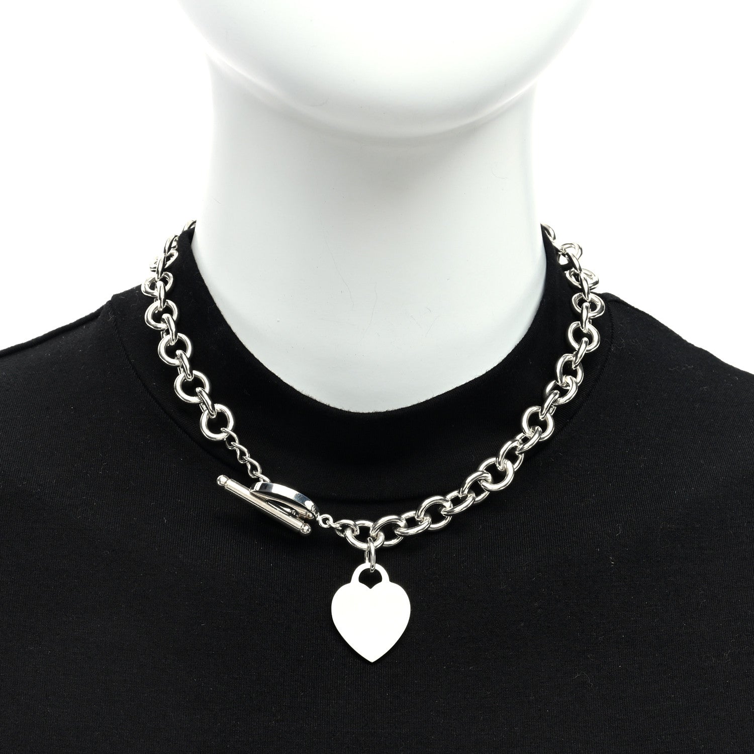 Tiffany Sterling Silver Heart Tag Toggle Necklace 2 of 4
