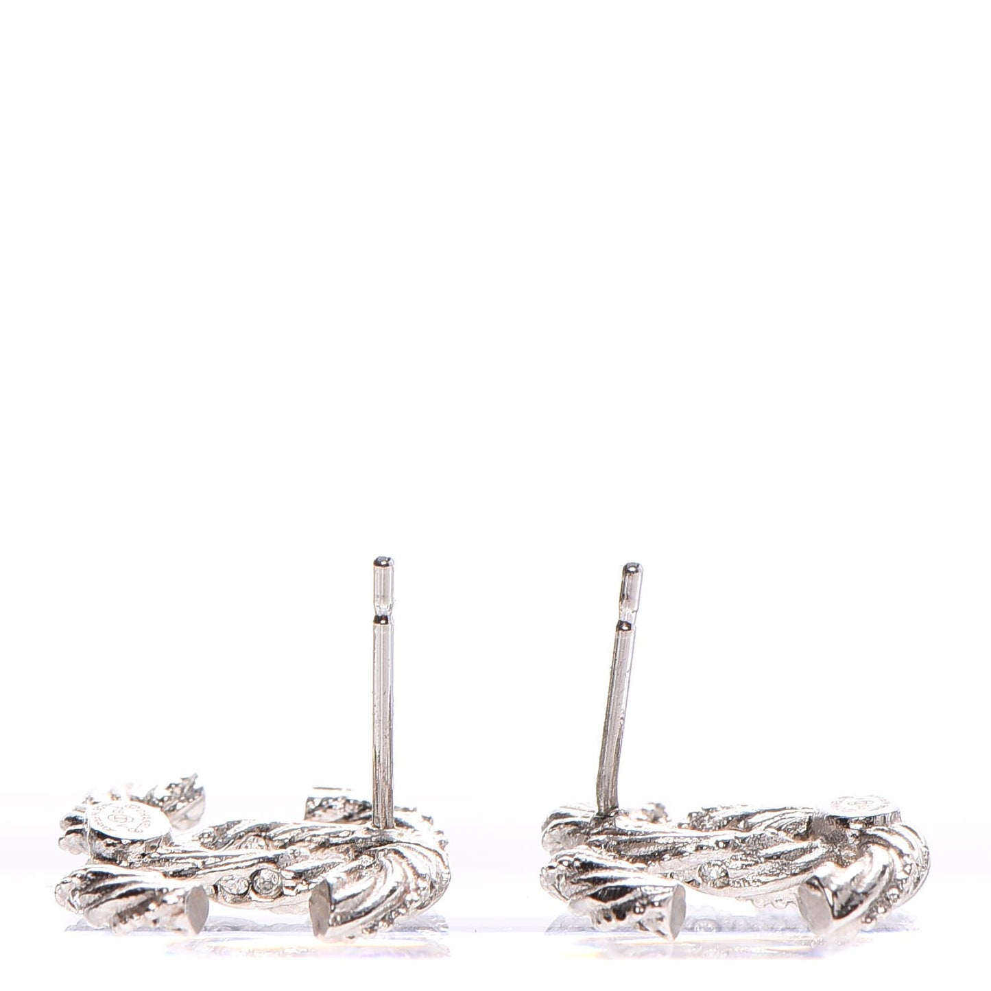 Crystal CC Twisted Earrings Silver