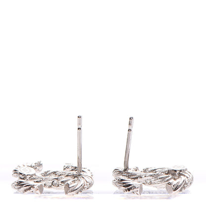 Chanel Crystal CC Twisted Earrings Silver 3 of 5
