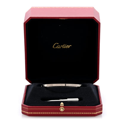 Cartier 18K White Gold Small LOVE Bracelet 18 7 of 7