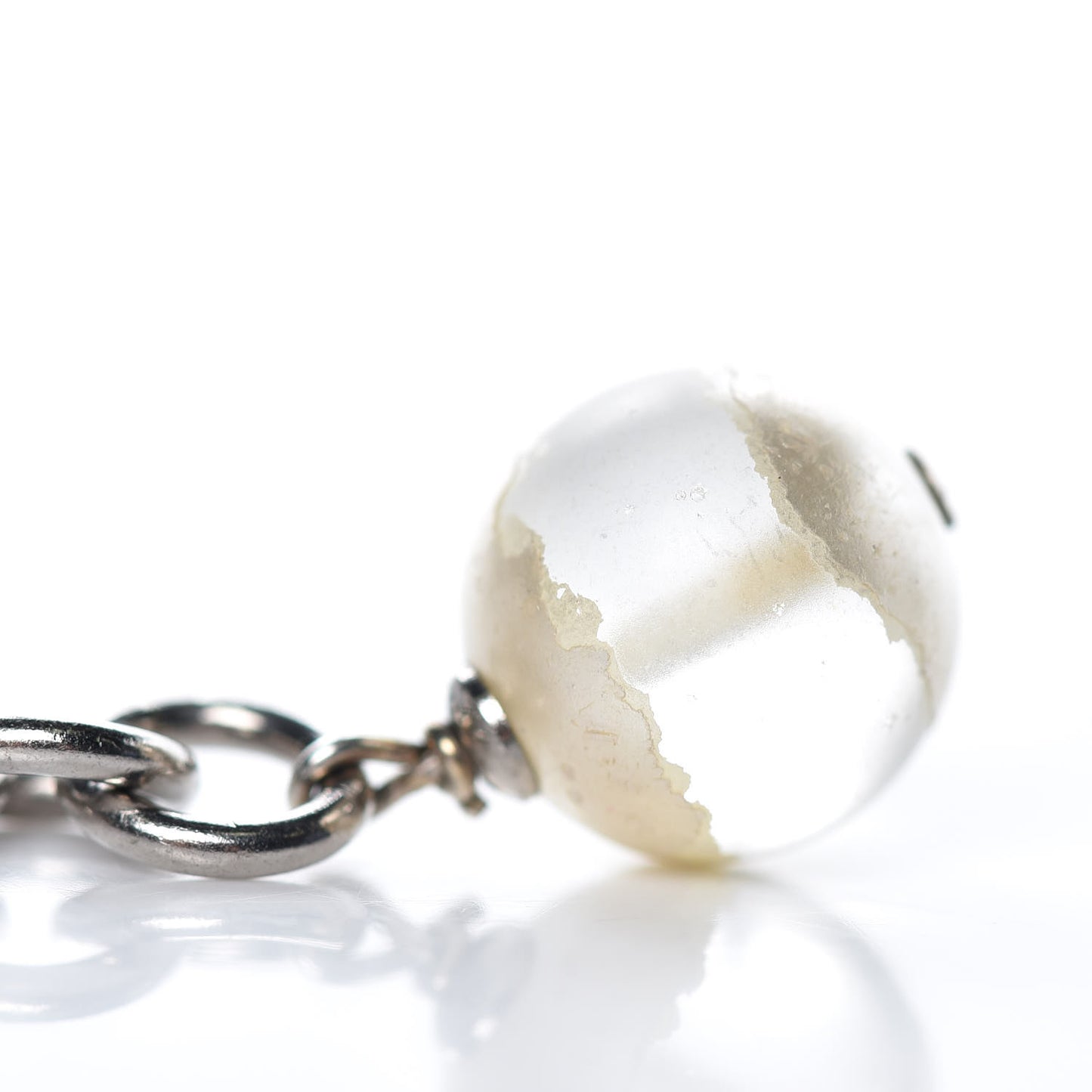 Baguette Crystal Pearl CC Bracelet Silver