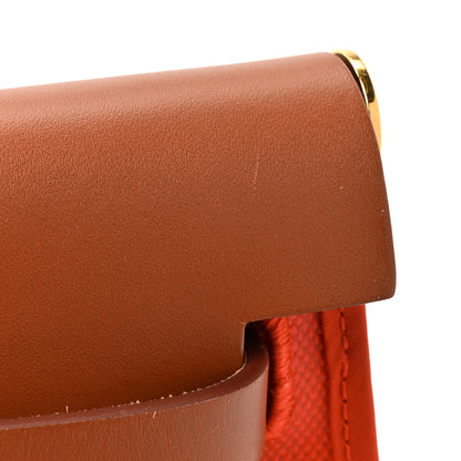 Hermes Toile H Berline Vache Hunter Herbag Zip 31 PM Capucine Fauve 15 of 16
