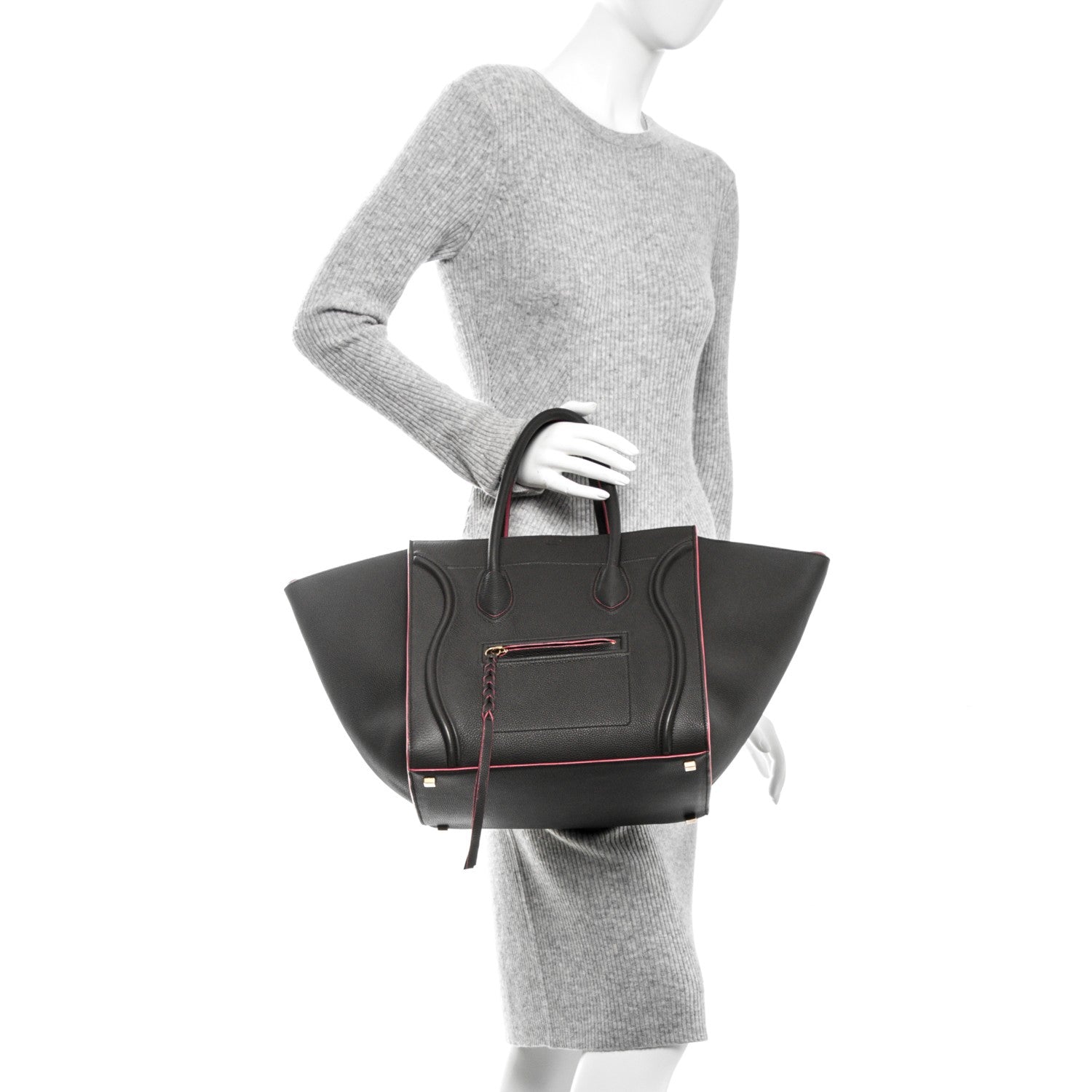 Celine Baby Grained Calfskin Medium Phantom Luggage Dark Taupe 2 of 6