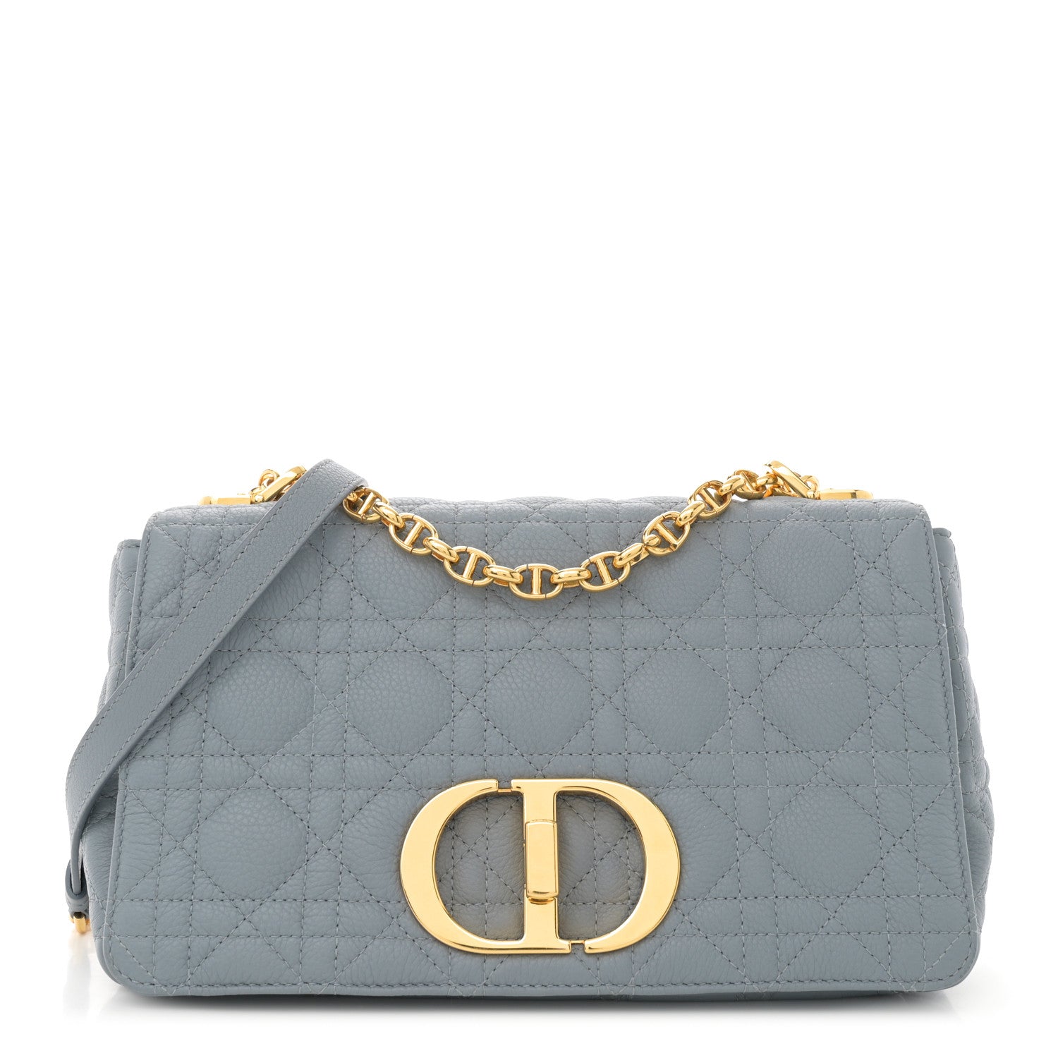 Christian Dior Supple Calfskin Cannage Medium Caro Bag Ethereal Grey 1 of 14