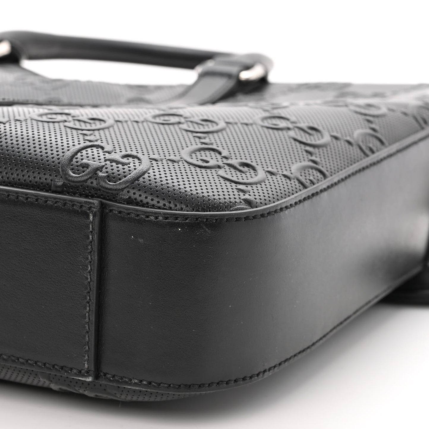 Calfskin GG Tennis Embossed Briefcase Black
