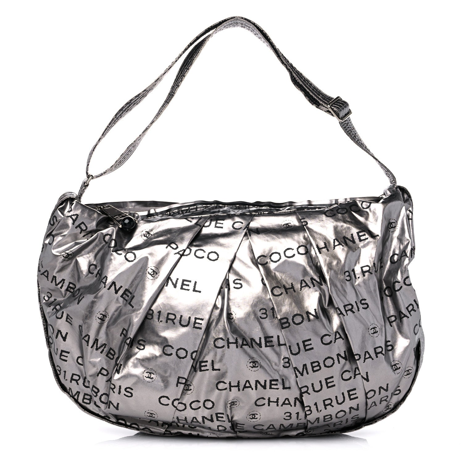 Chanel Metallic Coated Canvas Unlimited Ligne Shoulder Bag Silver 1 of 10