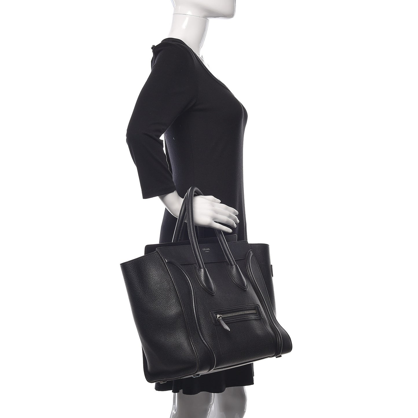 Drummed Calfskin Mini Luggage Black