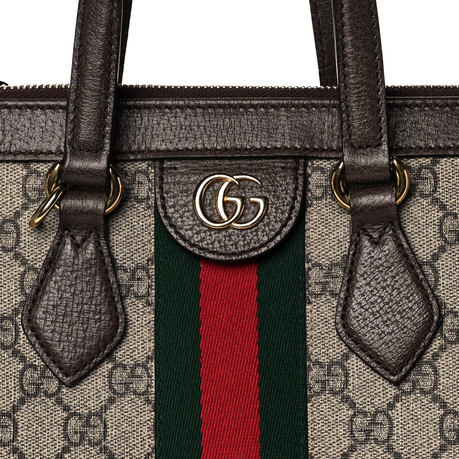 Gucci GG Supreme Monogram Web Medium Ophidia Tote Bag Brown 9 of 11