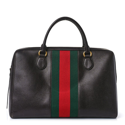Gucci Calfskin Vintage Web Medium Satchel Dark Brown 1 of 12