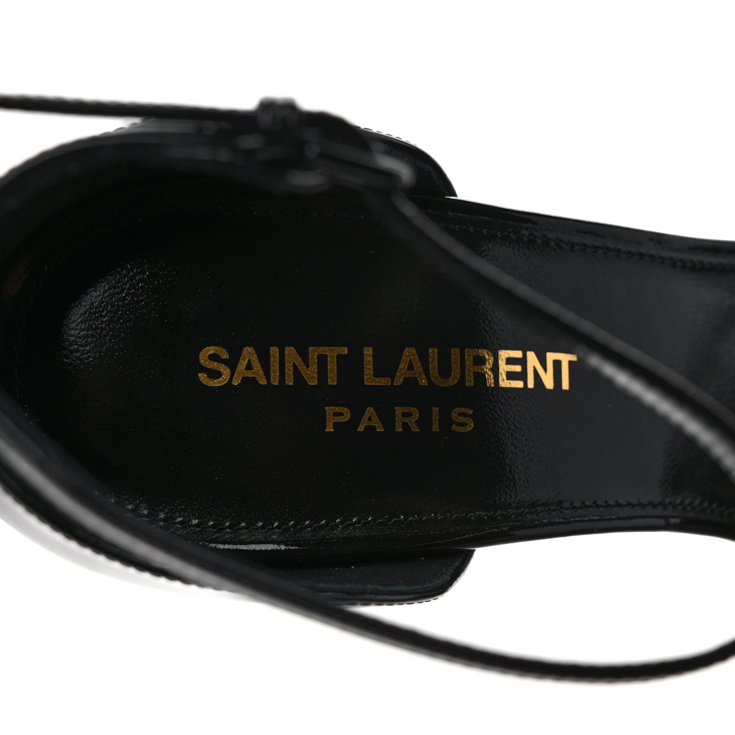 Saint Laurent Patent Calfskin Opyum 110 Sandals 38.5 Black 7 of 8
