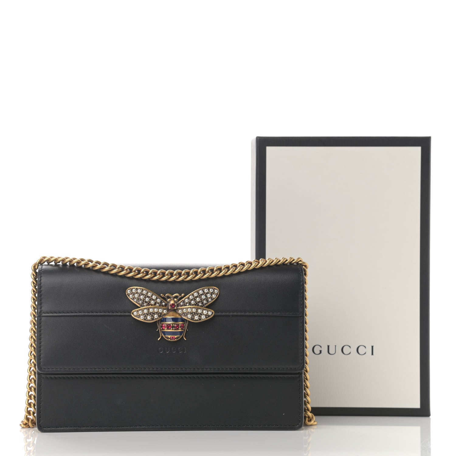 Gucci Calfskin Queen Margaret Chain Wallet Black 15 of 15