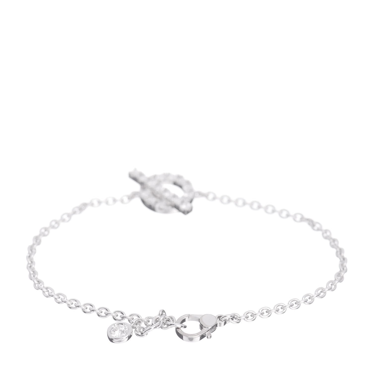 Hermes 18K White Gold Diamond Finesse Bracelet SH 3 of 5