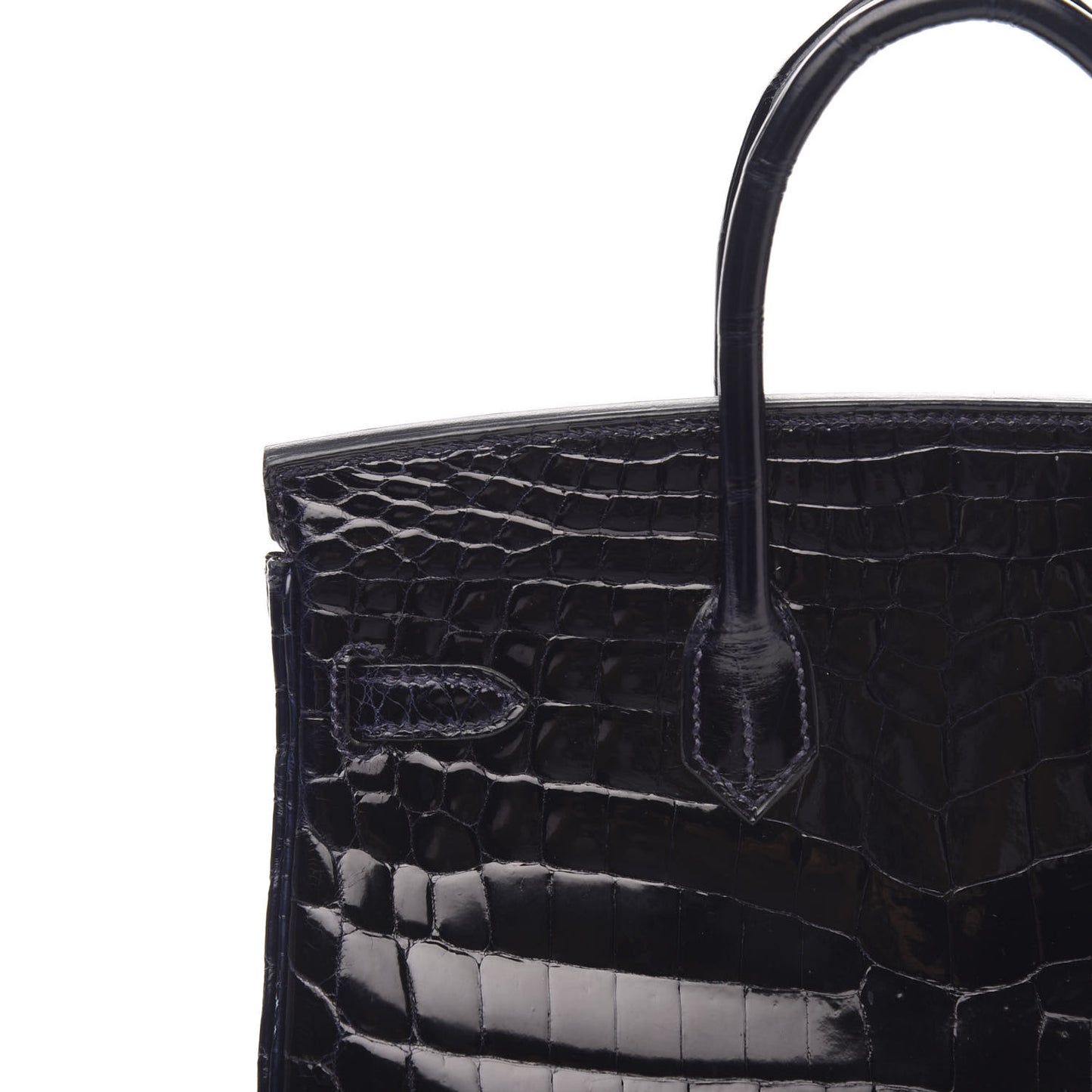 Shiny Niloticus Crocodile Birkin 25 Bleu Marine Bleu Marine