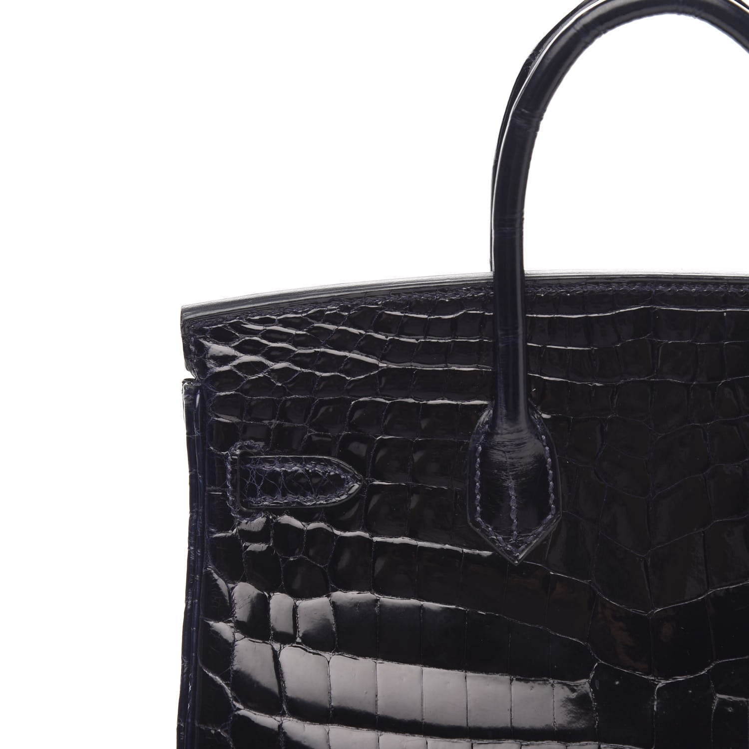 Hermes Shiny Niloticus Crocodile Birkin 25 Bleu Marine Bleu Marine 6 of 30