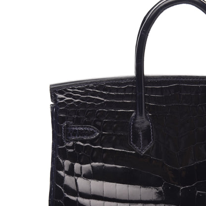 Hermes Shiny Niloticus Crocodile Birkin 25 Bleu Marine Bleu Marine 6 of 30