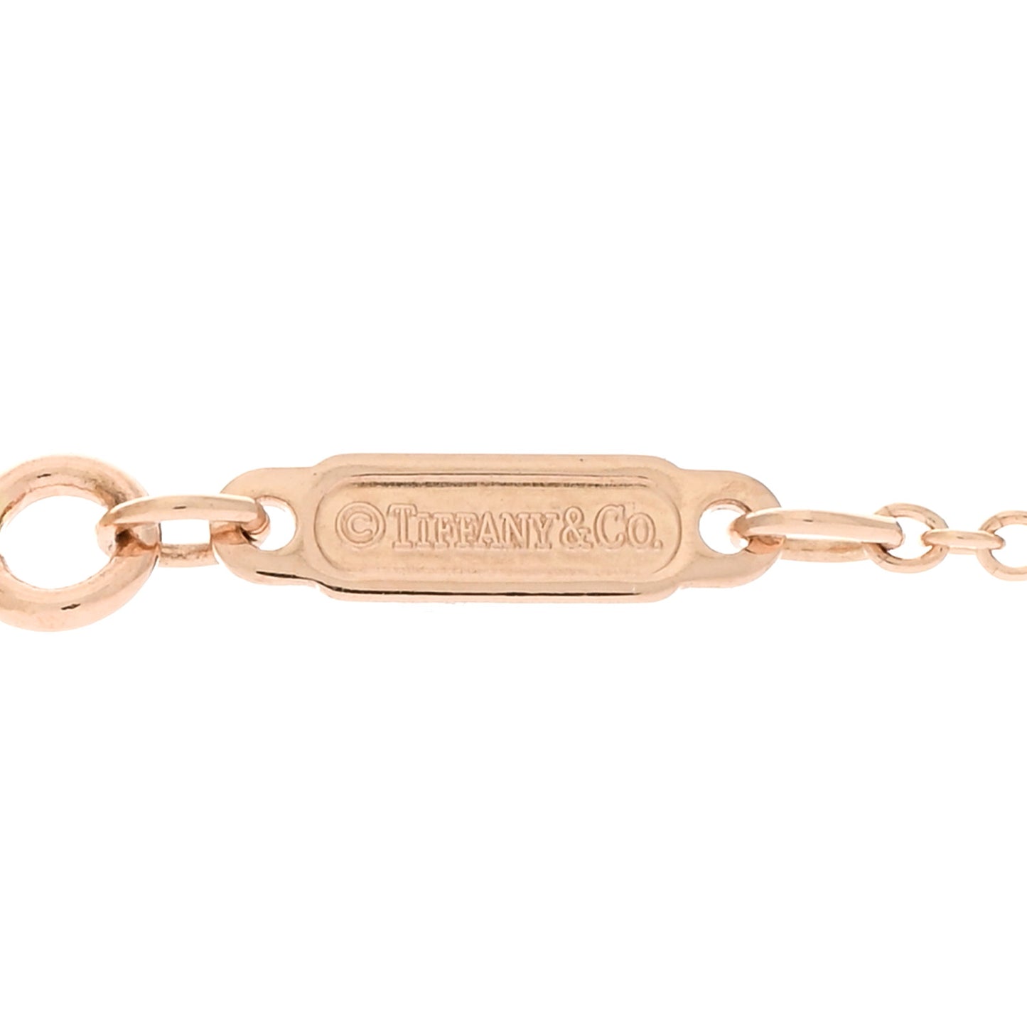 18K Rose Gold Diamond Large T Smile Pendant Necklace