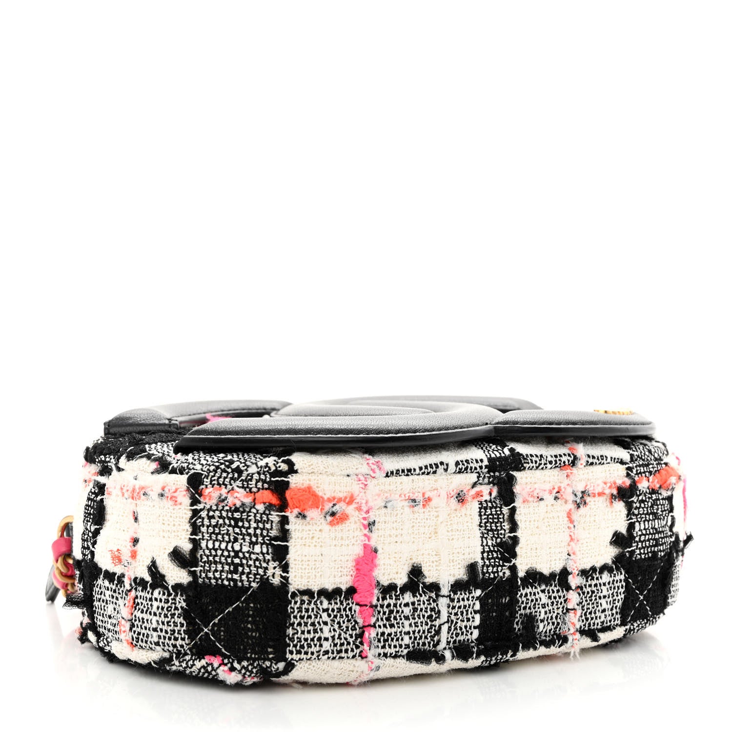 Chanel Tweed Lambskin Quilted Coco Midnight Camera Case White Black Multicolor 4 of 11
