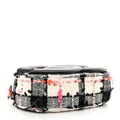 Chanel Tweed Lambskin Quilted Coco Midnight Camera Case White Black Multicolor 4 of 11