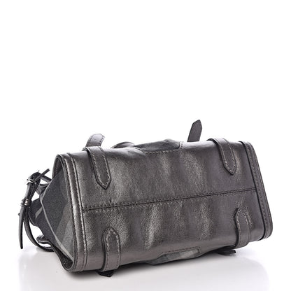 Burberry Shimmer Check Pilgrim Satchel Pewter 4 of 13