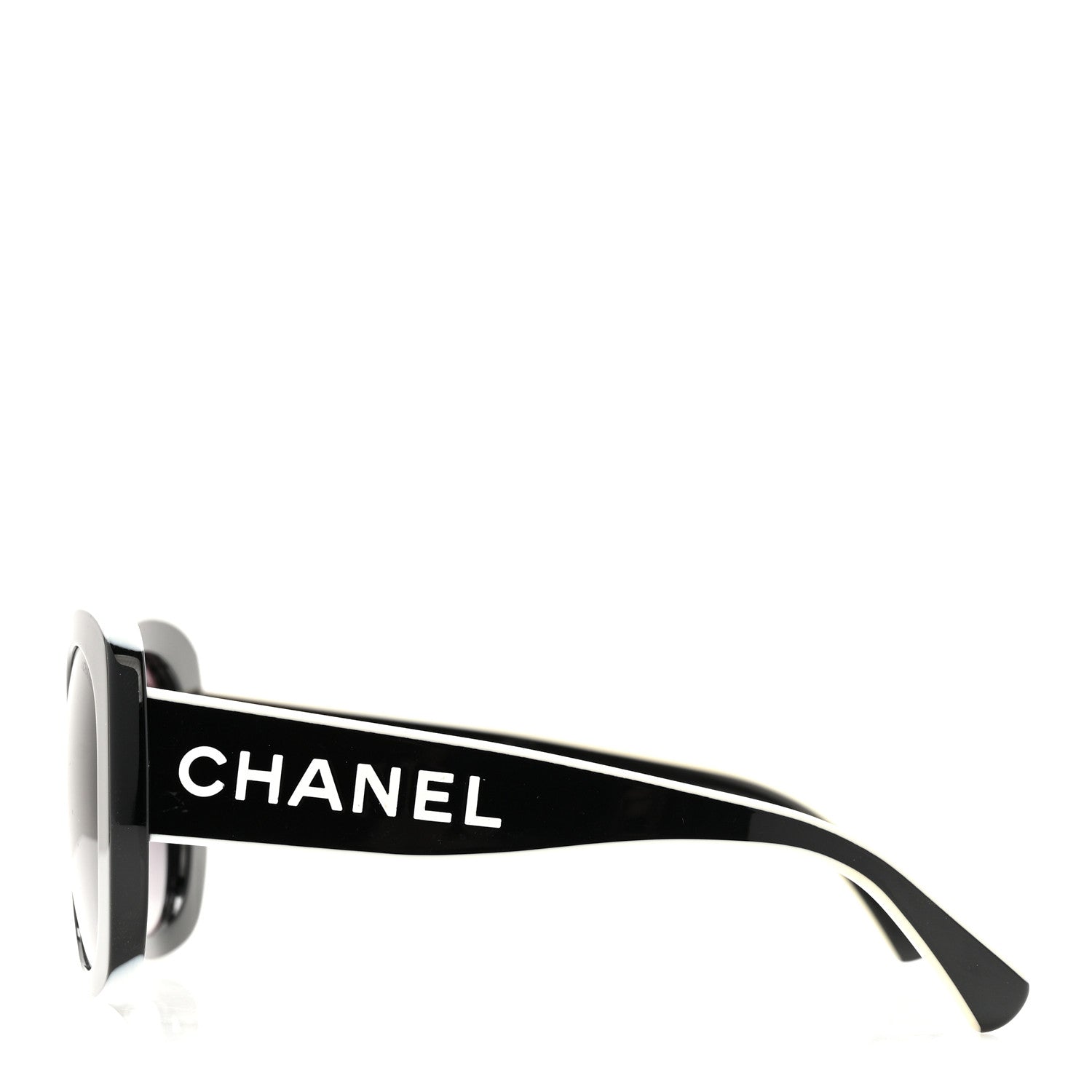 Chanel Acetate Sunglasses 71414 Black White 3 of 8