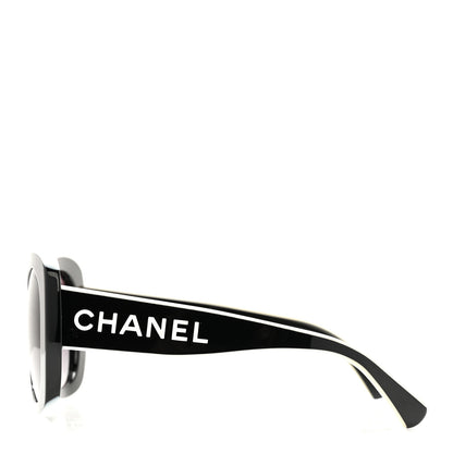 Chanel Acetate Sunglasses 71414 Black White 3 of 8
