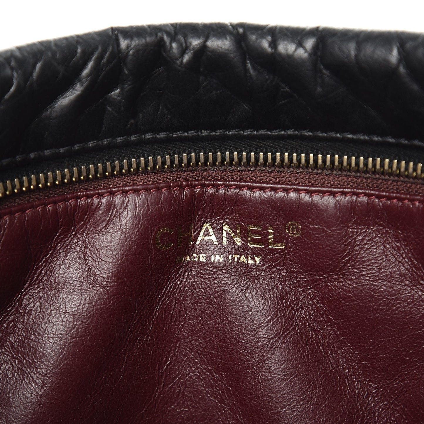 Aged Calfskin Quilted Large Reissue Camera Case Black