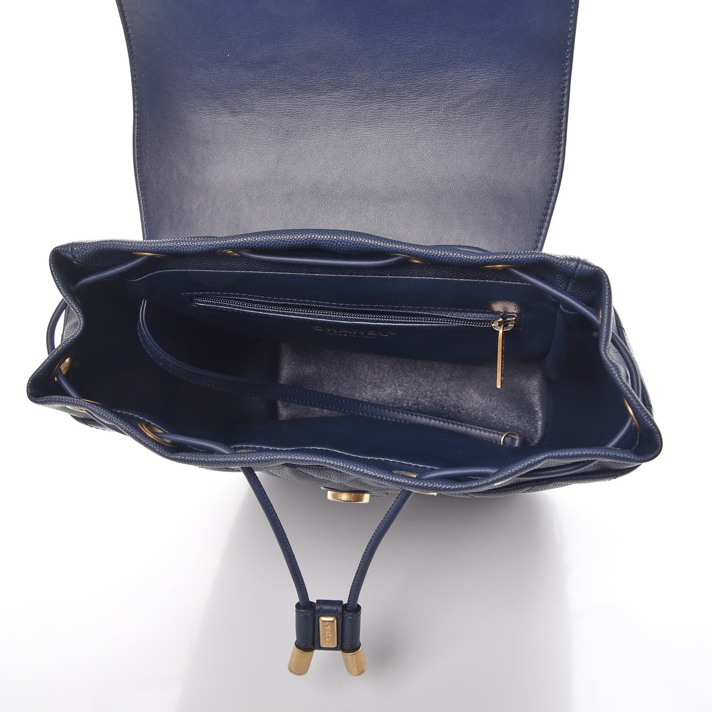 Caviar Quilted Filigree Backpack Navy
