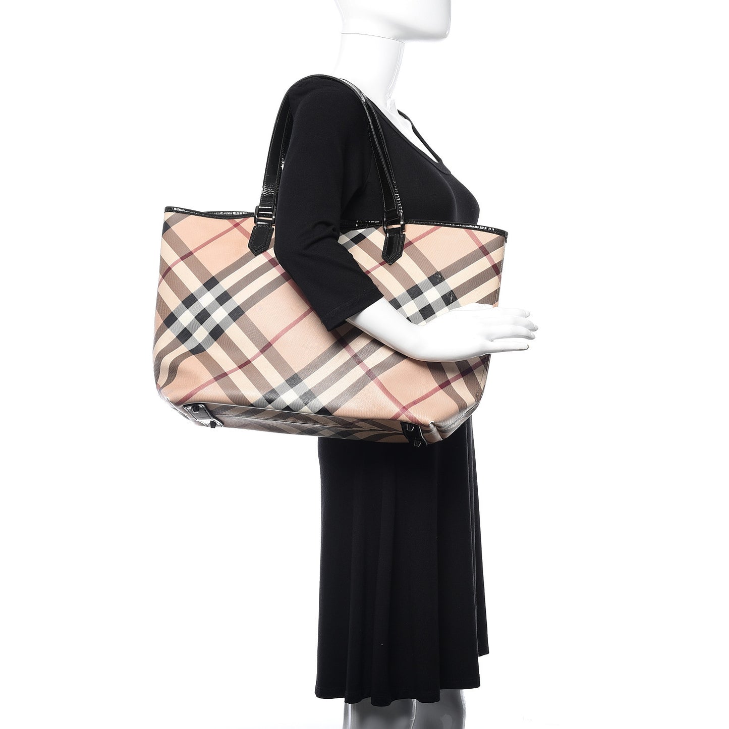 Nova Check Shopper Tote Black
