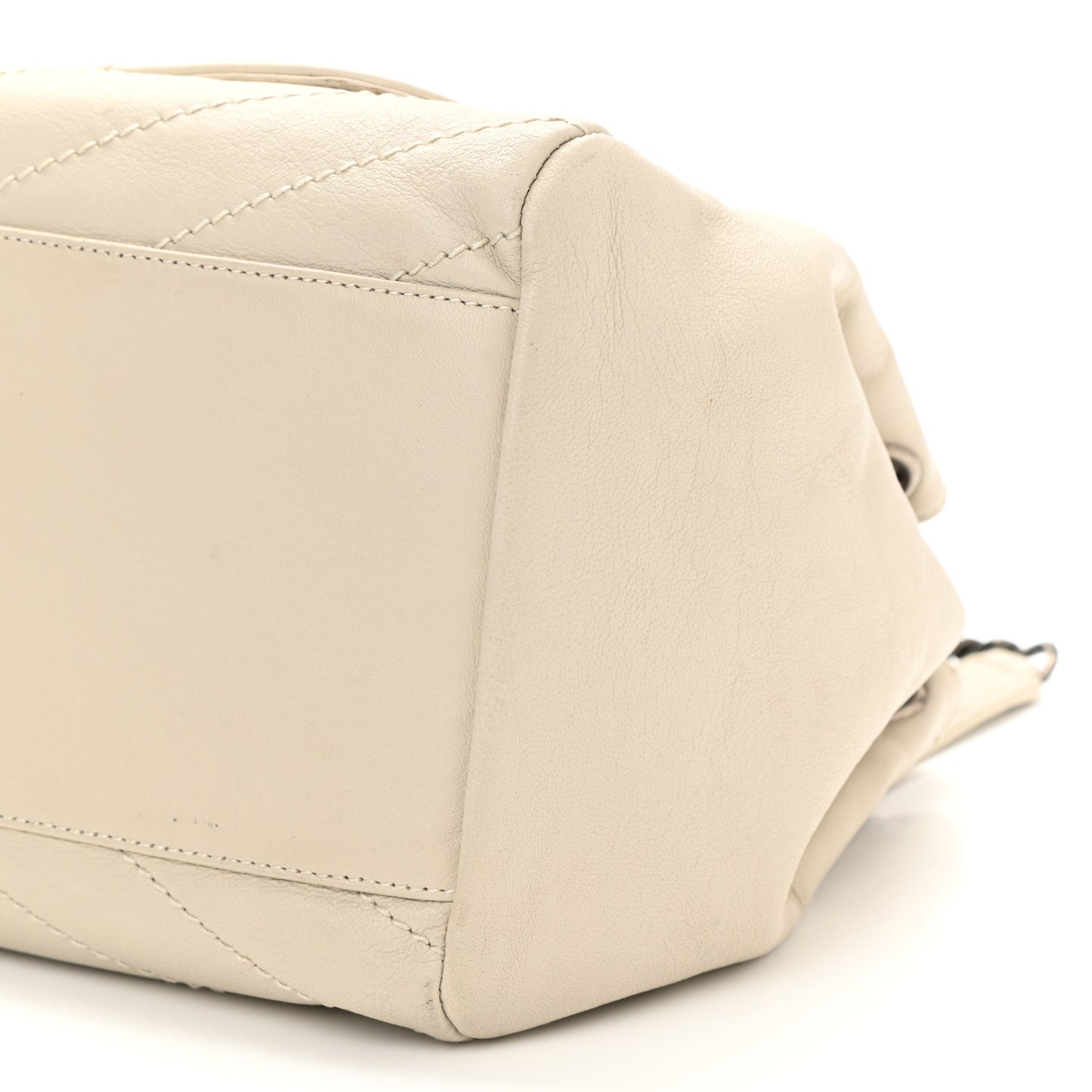 Vintage Lambskin Chevron Monogram Large Nolita Crema Soft