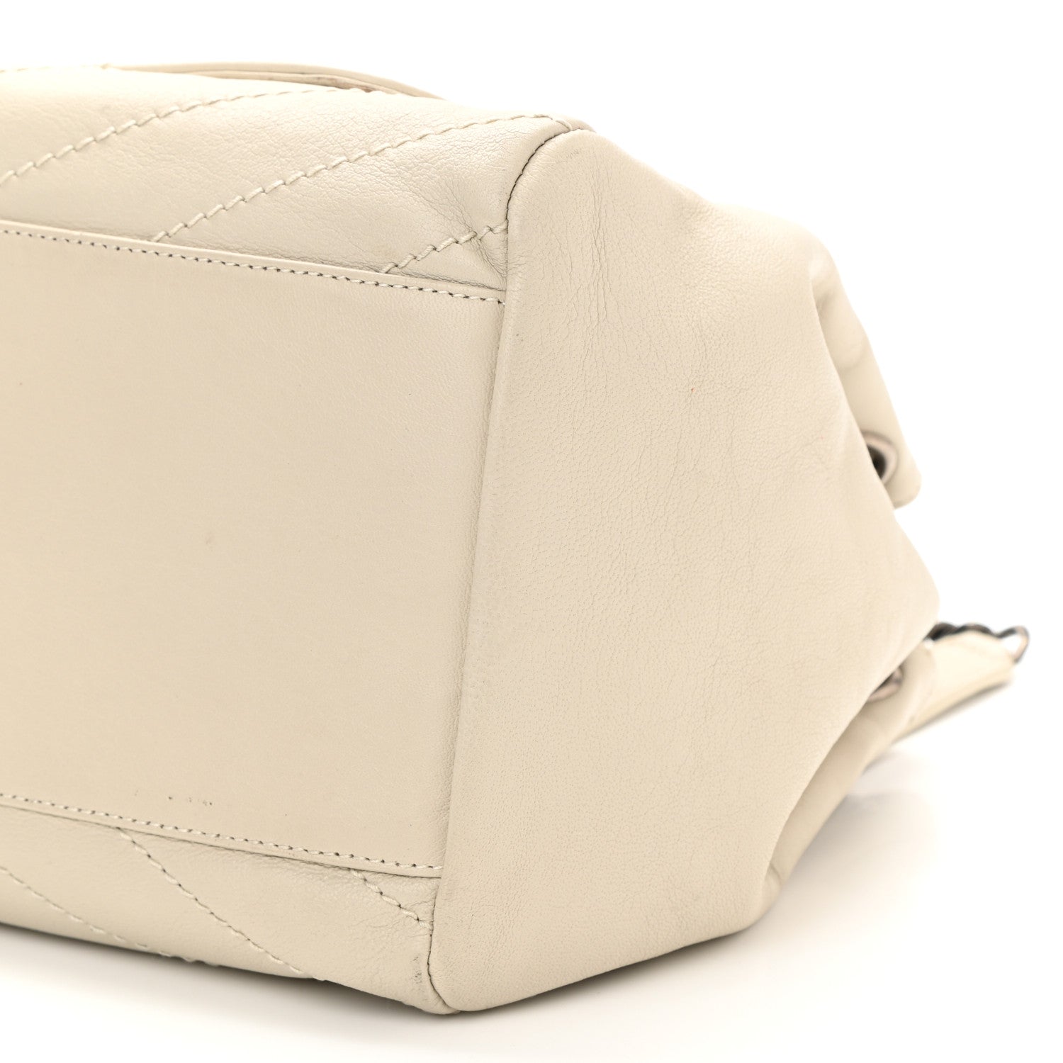Saint Laurent Vintage Lambskin Chevron Monogram Large Nolita Crema Soft 10 of 15