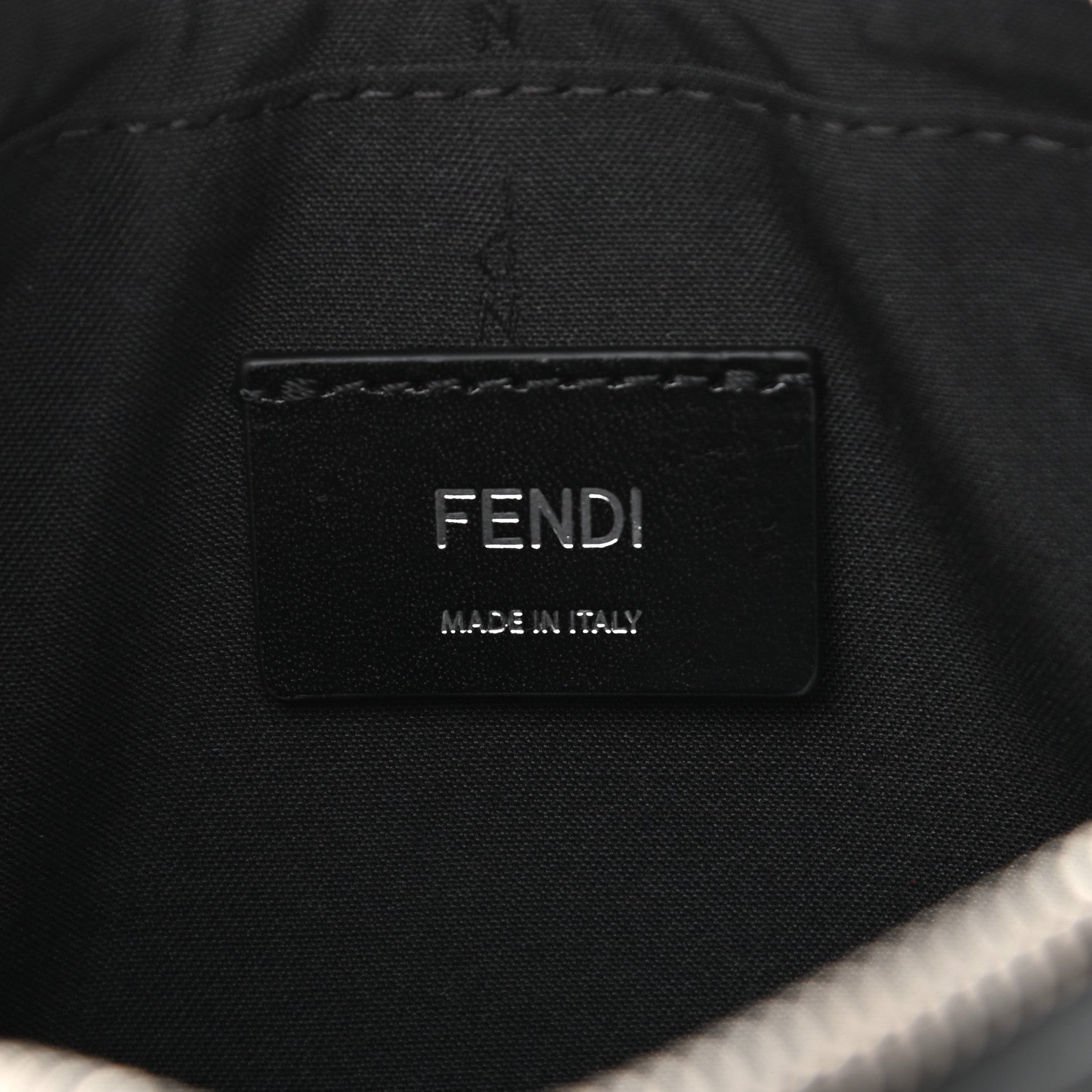 Fendi Glazed Fabric Vitello Liberty FF 1974 Diagonal Medium Camera Case Black Sunflower 7 of 11